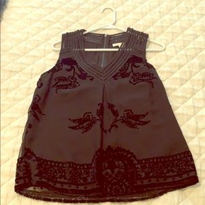 Anthropologie Meadow Rue brand Velvet detail top